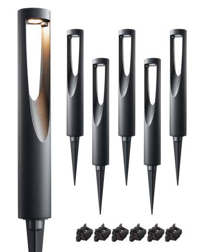 EDISHINE 12V 3000K Warm White Low Voltage Landscape Lights, IP65, CRI 80, 6 Pack-HGSL36A