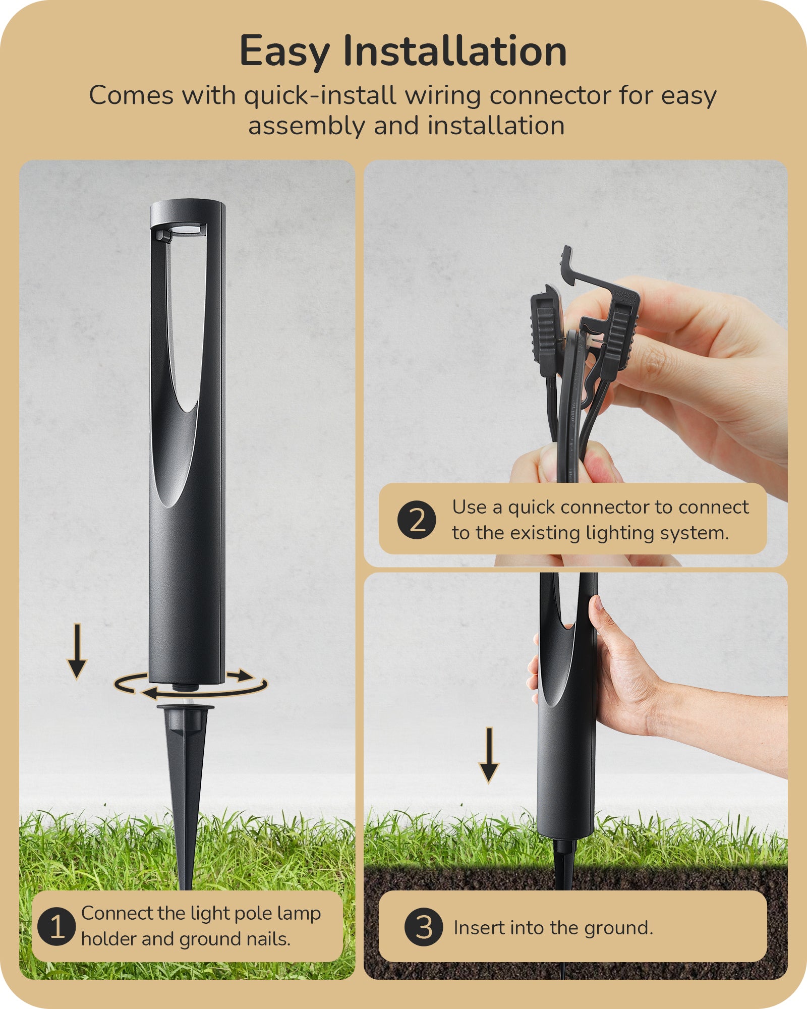 EDISHINE 12V 3000K Warm White Low Voltage Landscape Lights, IP65, CRI 80, 6 Pack-HGSL36A