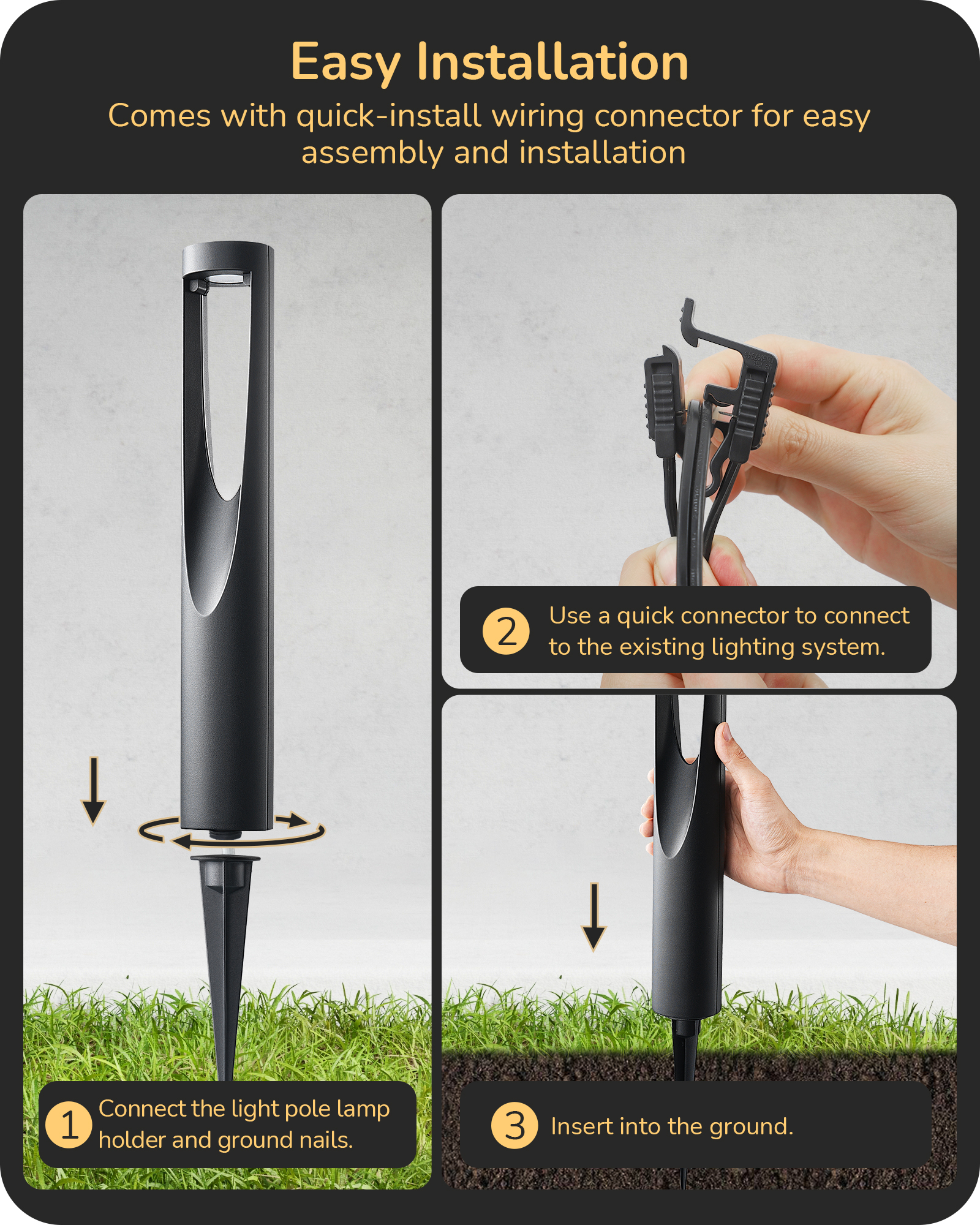 EDISHINE 8 Pack Low Voltage Landscape Lighting-HGSL36B