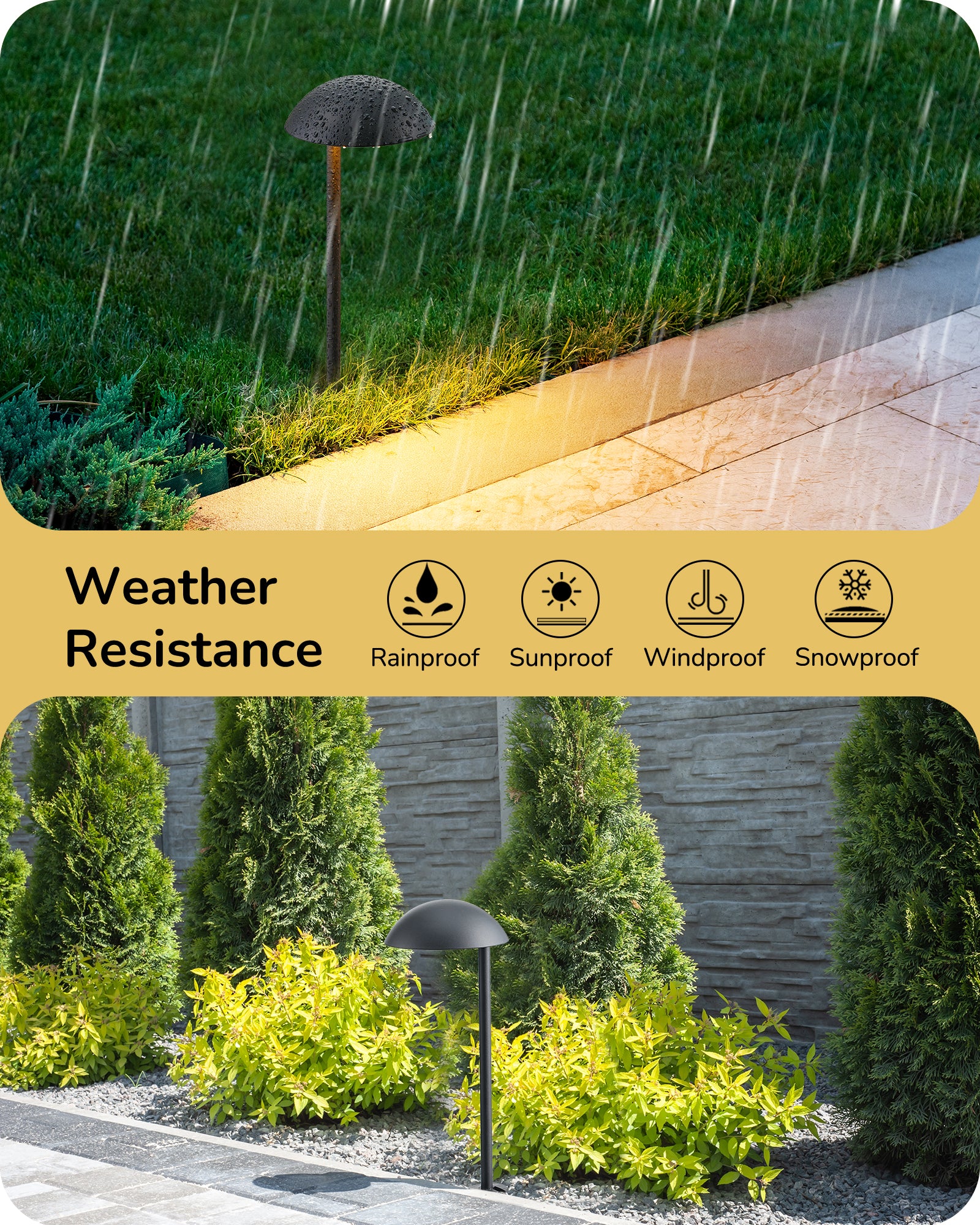 EDISHINE 3W 3000K Low Voltage Landscape Lights, 50,000 Hrs,  4 Pack-HGSL37A
