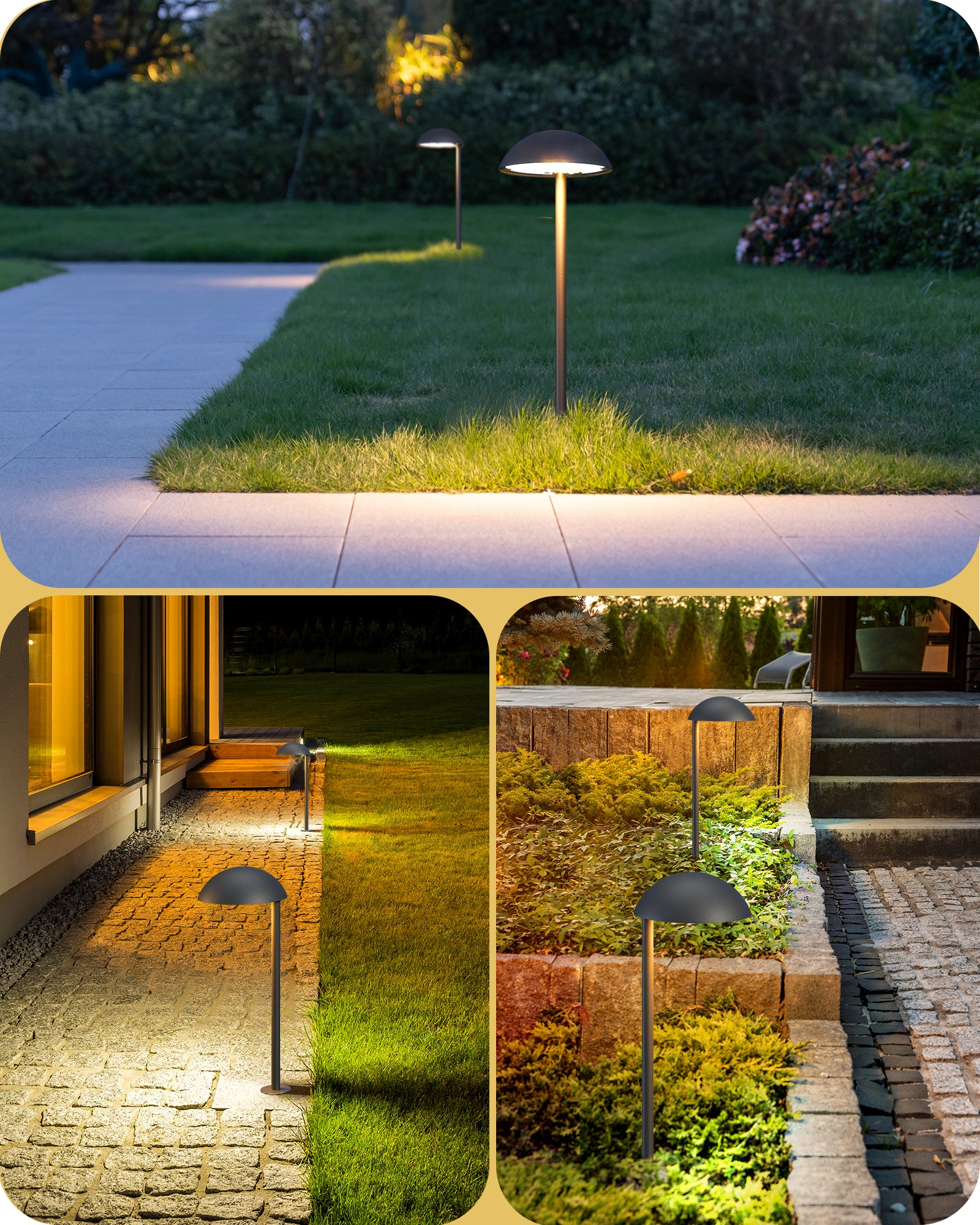 EDISHINE 3W 3000K Low Voltage Landscape Lights, 50,000 Hrs,  4 Pack-HGSL37A