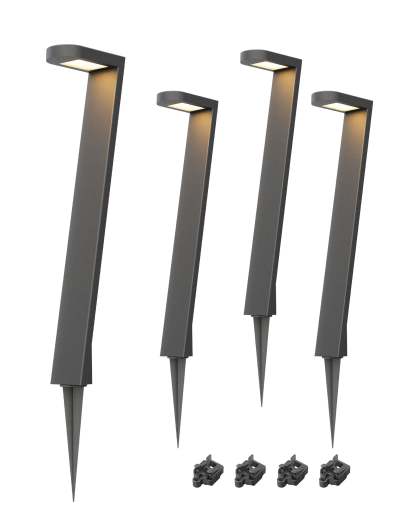 EDISHINE 4 Pack Low Voltage Landscape Lights, 2700K 100LM 5.5W CRI 80 Waterproof, 50,000Hrs LED, Aluminum-HGSL38A