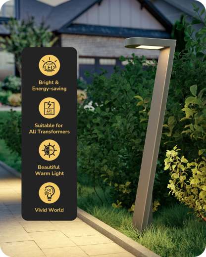 EDISHINE 4 Pack Low Voltage Landscape Lights, 2700K 100LM 5.5W CRI 80 Waterproof, 50,000Hrs LED, Aluminum-HGSL38A