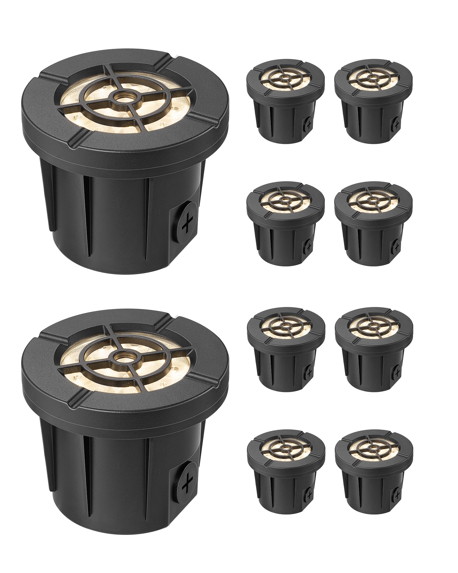 EDISHINE 8 Pack Low Voltage landscape lighting, 8W 12-24V AC/DC, 3000K 500LM IP67 Waterproof-HGSL51A