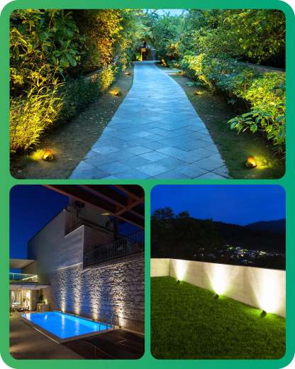EDISHINE 8 Pack 3.5 Inch Low Voltage Landscape Lighting, 8W 3000K 515LM AC/DC,12-24V IP67 Waterproof-HGSL52A