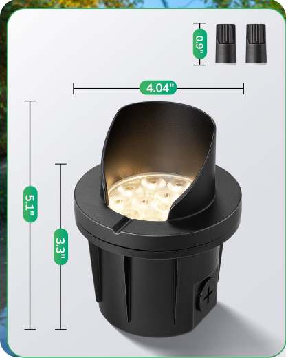 EDISHINE 8 Pack 3.5 Inch Low Voltage Landscape Lighting, 8W 3000K 515LM AC/DC,12-24V IP67 Waterproof-HGSL52A