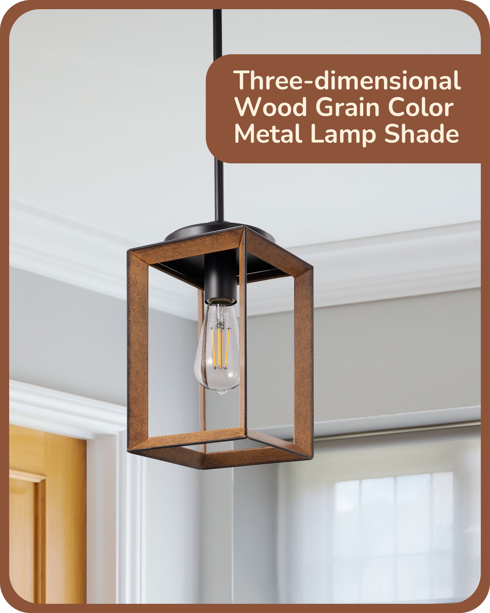 EDISHINE 63 Inch Adjustable Farmhouse Pendant Light (1 Pack) -HHPL05H