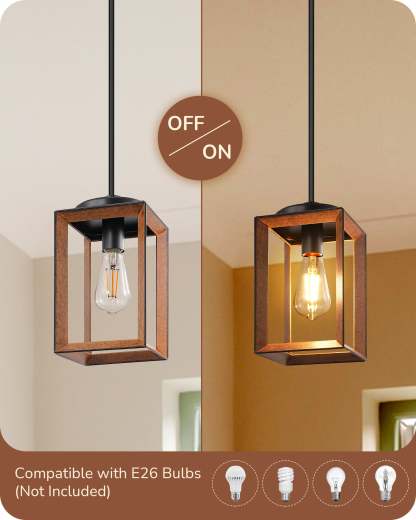 EDISHINE 63 Inch Adjustable Farmhouse Pendant Light (1 Pack) -HHPL05H