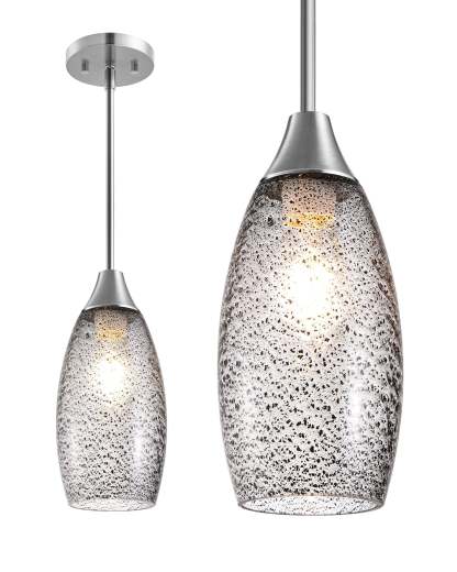 EDISHINE Handcrafted Art Glass Pendant Light Fixture-HHPL08D-B2B