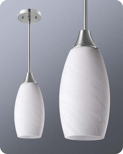 EDISHINE Handcrafted Art Glass Pendant Light Fixture-HHPL08E