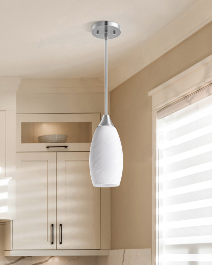 EDISHINE Handcrafted Art Glass Pendant Light Fixture-HHPL08E