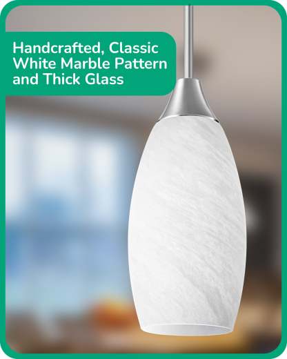EDISHINE Handcrafted Art Glass Pendant Light Fixture-HHPL08E