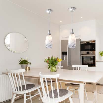 EDISHINE 1-Light Brushed Nickel Pendant-HHPL08F