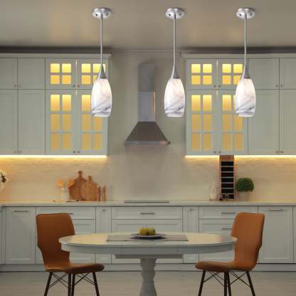EDISHINE 1-Light Brushed Nickel Pendant-HHPL08F