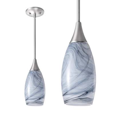 EDISHINE 1-Light Brushed Nickel Pendant-HHPL08F