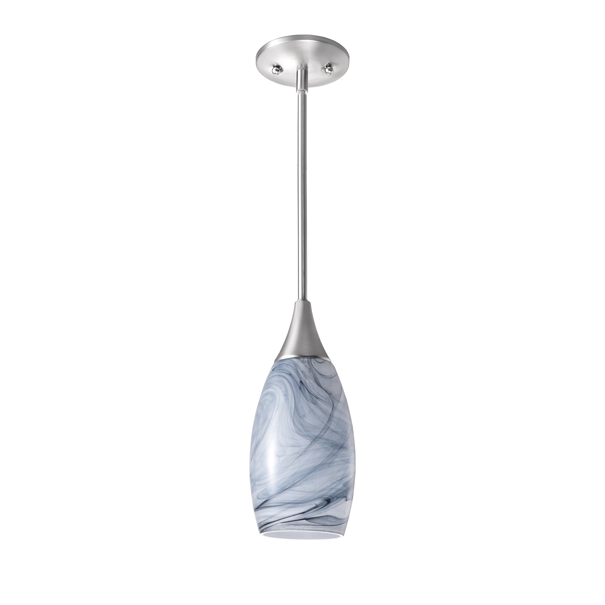 EDISHINE 1-Light Brushed Nickel Pendant-HHPL08F