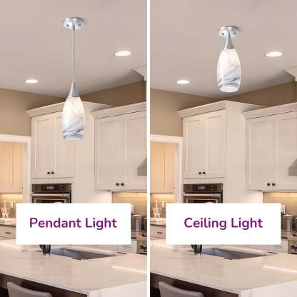 EDISHINE 1-Light Brushed Nickel Pendant-HHPL08F