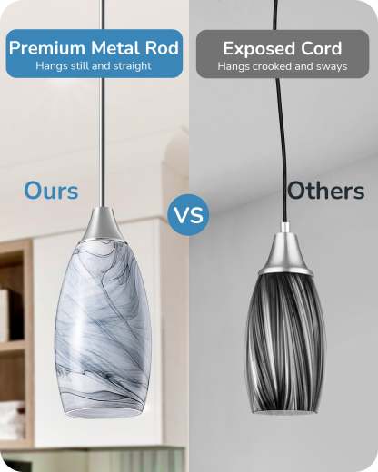 EDISHINE Handcrafted Art Glass Pendant Light Fixture-HHPL08G-B2B