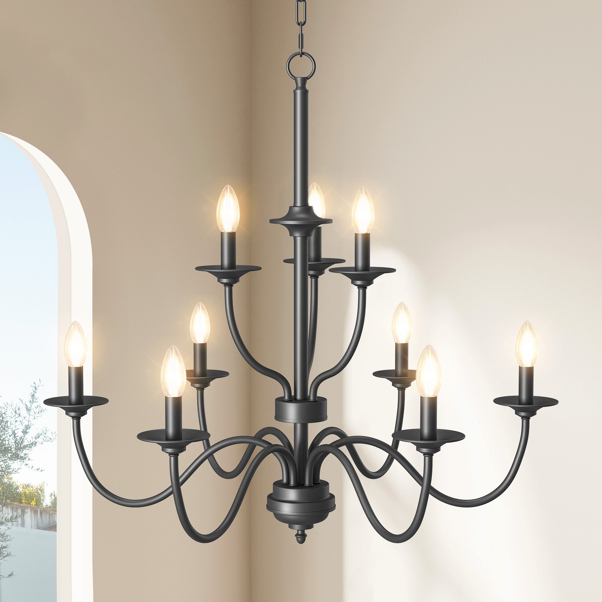 EDISHINE Traditional Chandelier,Dimmable-HHPL15C