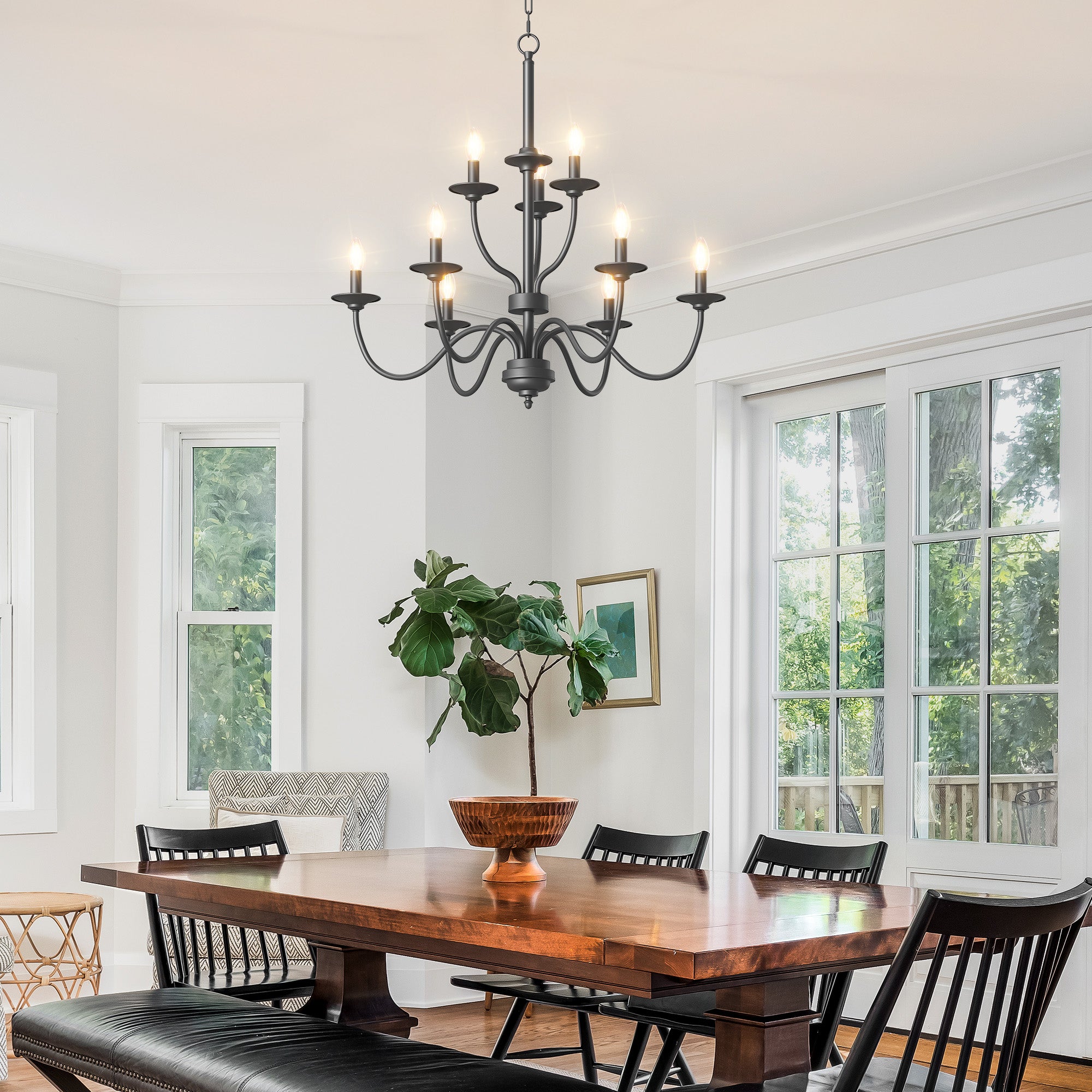 EDISHINE Traditional Chandelier,Dimmable-HHPL15C
