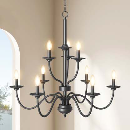 EDISHINE Traditional Chandelier,Dimmable-HHPL15C