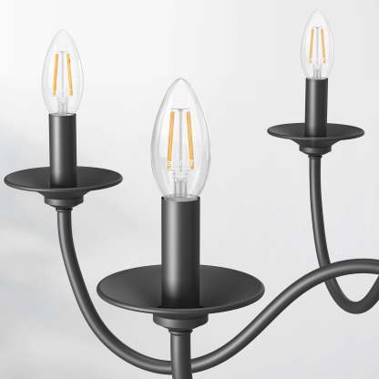 EDISHINE Traditional Chandelier,Dimmable-HHPL15C