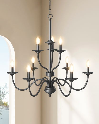 EDISHINE Traditional Chandelier,Dimmable-HHPL15C