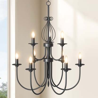 EDISHINE Traditional Chandelier,Dimmable-HHPL15D