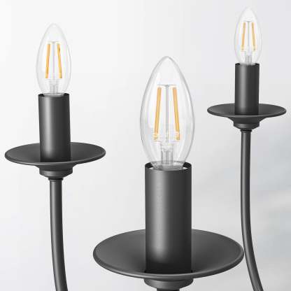 EDISHINE Traditional Chandelier,Dimmable-HHPL15D