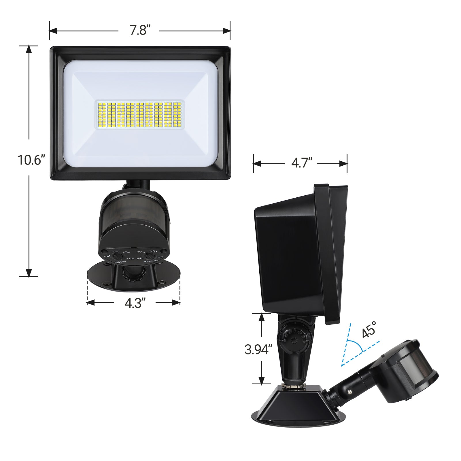 EDISHINE 65W LED Security Lights Motion Sensor Outdoor Light, 6670LM Dusk to Dawn Flood Light, 3 Modes, 5000K, IP65 Waterproof, Exterior Flood Light for Garage, Yard-HHSL04A1