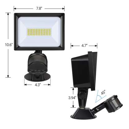 EDISHINE 65W LED Security Lights Motion Sensor Outdoor Light, 6670LM Dusk to Dawn Flood Light, 3 Modes, 5000K, IP65 Waterproof, Exterior Flood Light for Garage, Yard-HHSL04A1