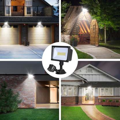 EDISHINE 65W LED Security Lights Motion Sensor Outdoor Light, 6670LM Dusk to Dawn Flood Light, 3 Modes, 5000K, IP65 Waterproof, Exterior Flood Light for Garage, Yard-HHSL04A1