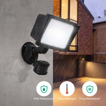 EDISHINE 65W LED Security Lights Motion Sensor Outdoor Light, 6670LM Dusk to Dawn Flood Light, 3 Modes, 5000K, IP65 Waterproof, Exterior Flood Light for Garage, Yard-HHSL04A1