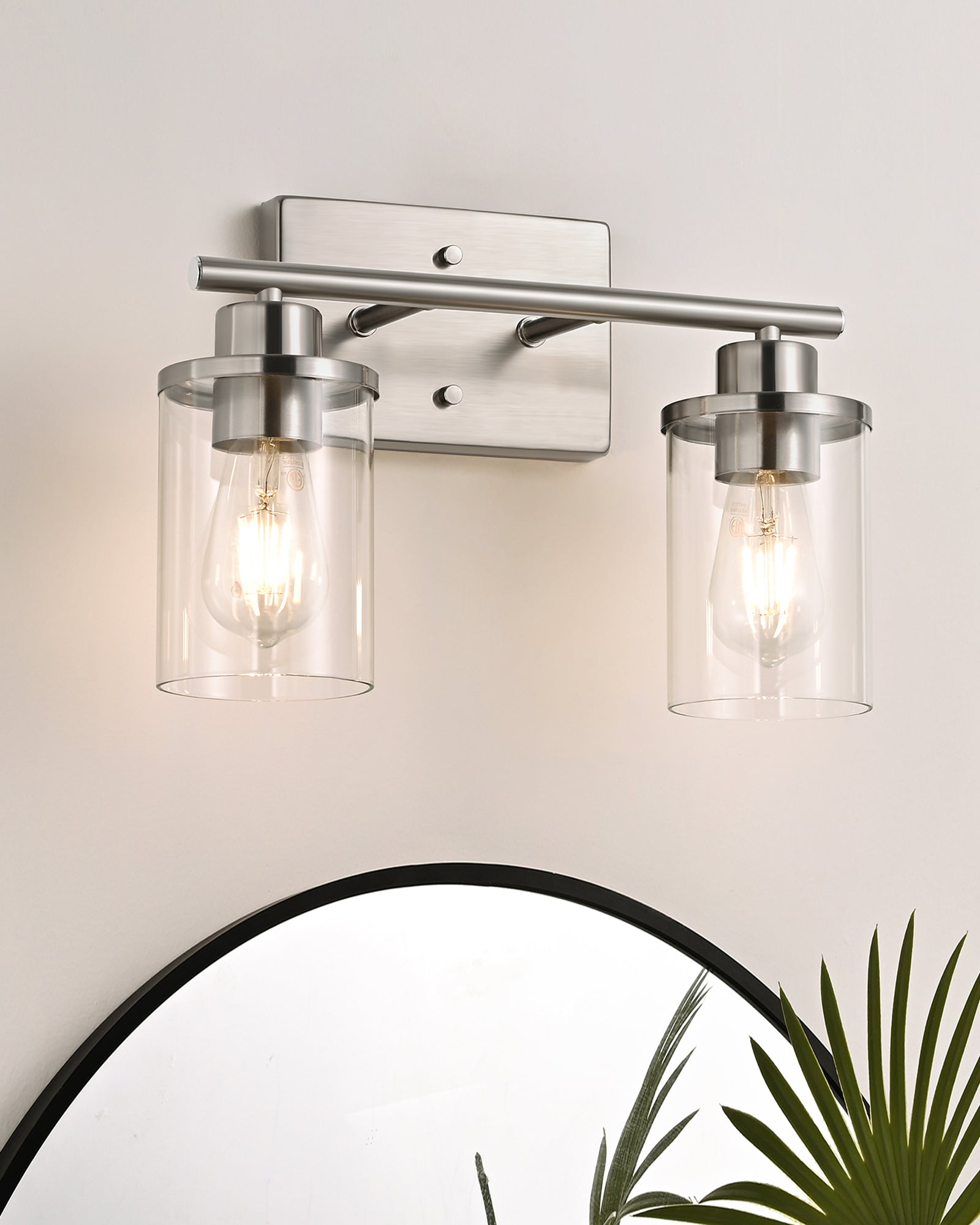 Silver bathroom light sales