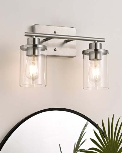 EDISHINE Silver Bathroom Light Fixtures-HHVL02B