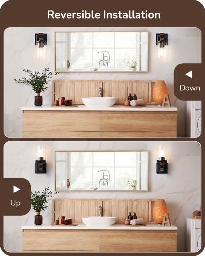 EDISHINE Set of 2, Farmhouse Vanity Lights Fixtures for Bathroom-HHVL02E