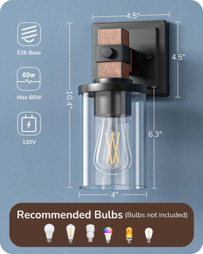 EDISHINE Set of 2, Farmhouse Vanity Lights Fixtures for Bathroom-HHVL02E