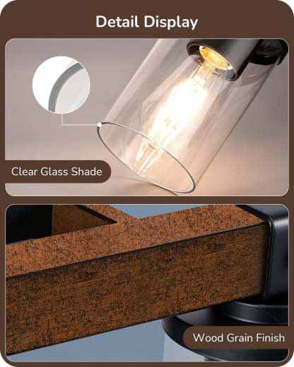 EDISHINE 2-Light Farmhouse Vanity Lights for Bathroom-HHVL02F-B2B
