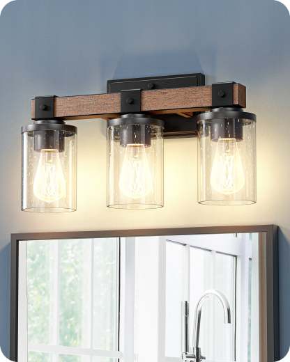 EDISHINE 3-Light Bathroom Vanity Light Fixtures-HHVL02G