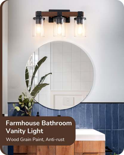 EDISHINE 3-Light Bathroom Vanity Light Fixtures-HHVL02G