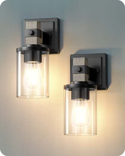 EDISHINE Farmhouse Vanity Lights for Bathroom, Set of 2-HHVL02J