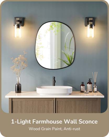 EDISHINE Farmhouse Vanity Lights for Bathroom, Set of 2-HHVL02J