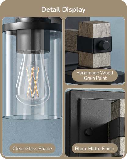 EDISHINE Farmhouse Vanity Lights for Bathroom, Set of 2-HHVL02J