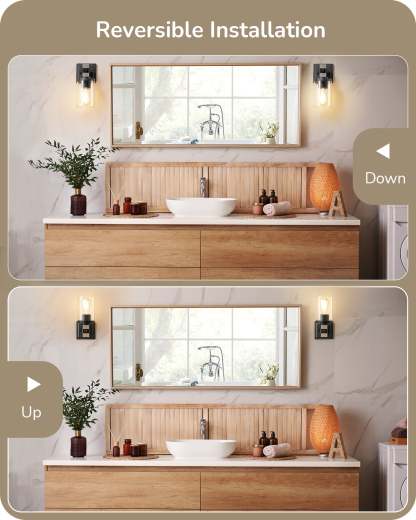 EDISHINE Farmhouse Vanity Lights for Bathroom, Set of 2-HHVL02J