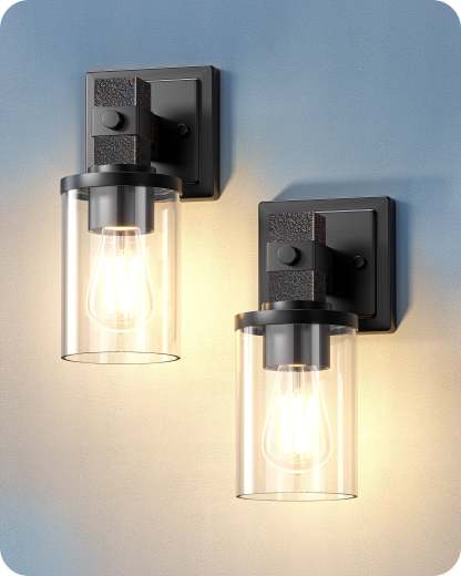 EDISHINE Set of 2 Wall Sconces, 1-Light Wall Mount Lamp,Bronze Finish-HHVL02M