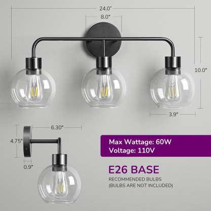 EDISHINE Light Dimmable Vanity Light-HHVL03D