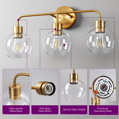 EDISHINE Light Dimmable Vanity Light-HHVL03E