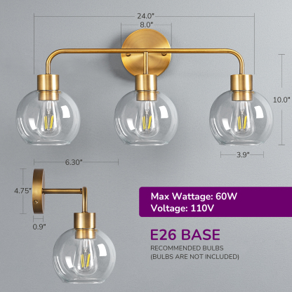 EDISHINE Light Dimmable Vanity Light-HHVL03E