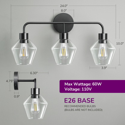 EDISHINE Light Dimmable Vanity Light-HHVL03F