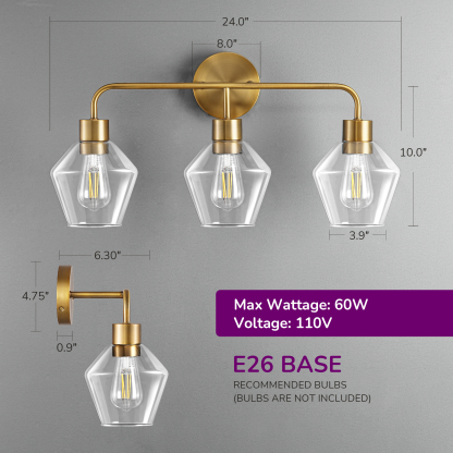 EDISHINE Light Dimmable Vanity Light -HHVL03G